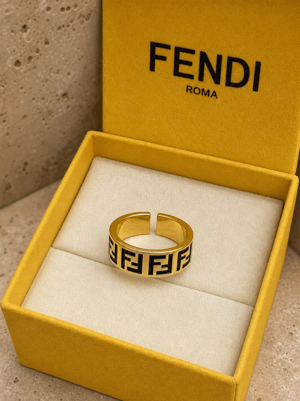 Fendi Modern Designer Ring Style 2 | New with Box - Picture 6 of 9